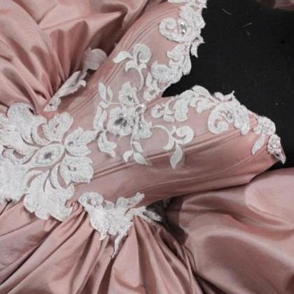 Pink Glitter Sweetheart Prom Dress Ball Gown  C126