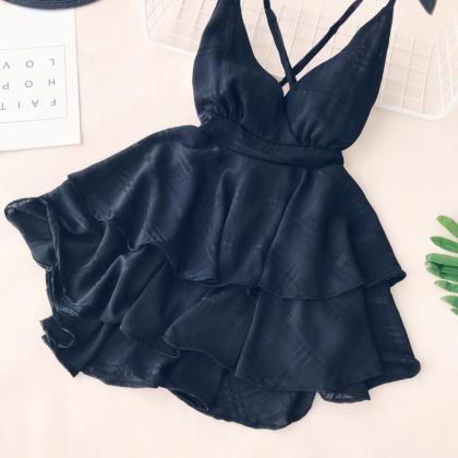 A Line Fashion Dress Spaghetti Straps Little Black..