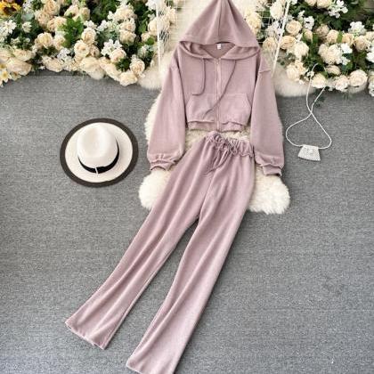Stylish two-piece sets cute long-sl..
