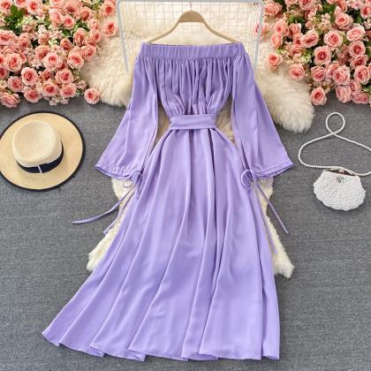 Cute A line long sleeve dress fashi..
