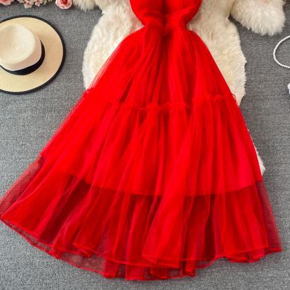 Cute tulle A line dress fashion dre..