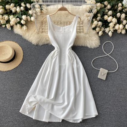 White A Line Short Dress Fashion Dress