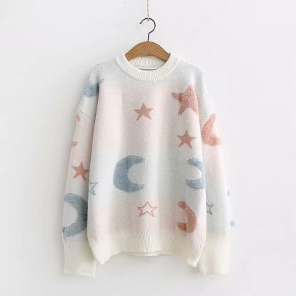 Cute round neck long sleeve sweater