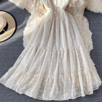 Cute v neck short dress A line fash..