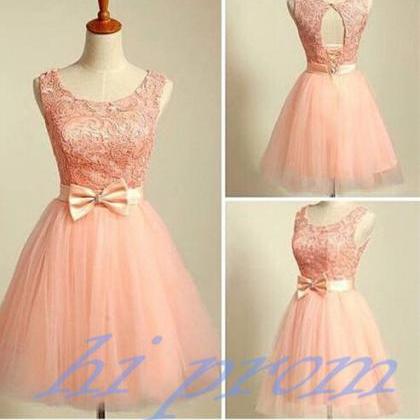 Blush Pink Homecoming Dress,short Tulle Prom..