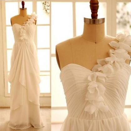 White Wedding Dresses,long Wedding Gown,one..