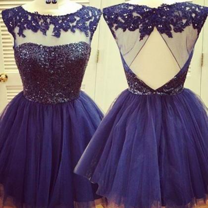 Tulle Homecoming Gowns,backless Party Dress,open..