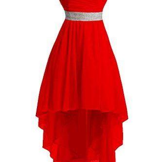 Red Homecoming Dress,high Low Homecoming..