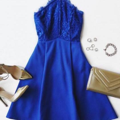 Royal Blue Homecoming Dress,Short Prom Dresses,Lace Homecoming Gowns ...