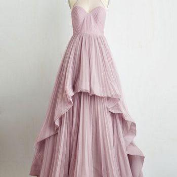 Beautiful Long Prom Dress, A-line Prom Dress,pleat..