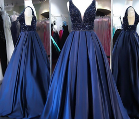 Beading Ball Gown Prom Dress,long Prom Dresses,prom Dresses,evening