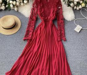 Stylish Long Sleeve Lace Dress on Luulla