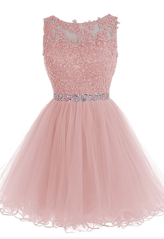 Homecoming Dress,cute Homecoming Dress,tulle Homecoming Dress,short Prom Dress,pink Homecoming Gowns,beaded Sweet 16 Dress