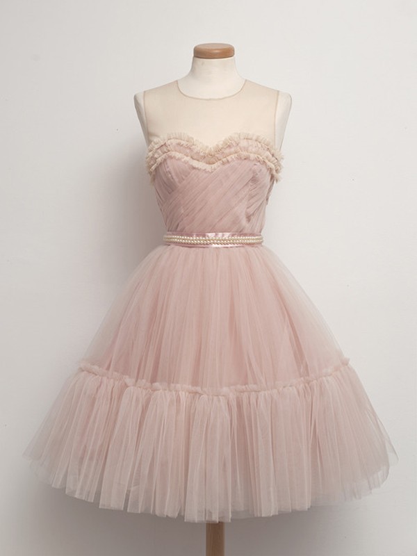 short pink tulle skirt