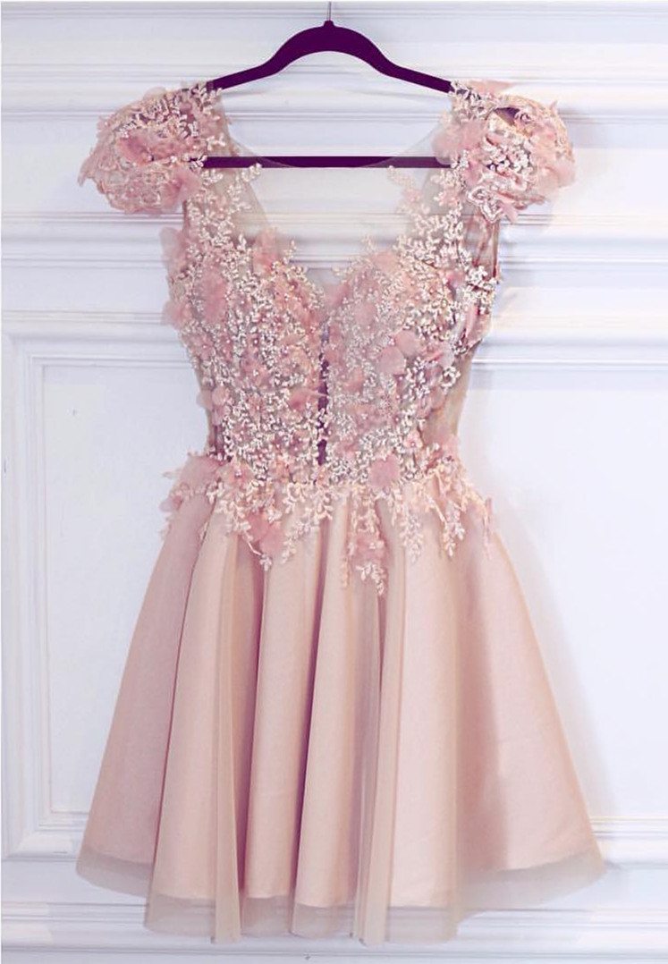 elegant short pink dresses