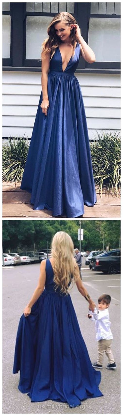 denim blue prom dress