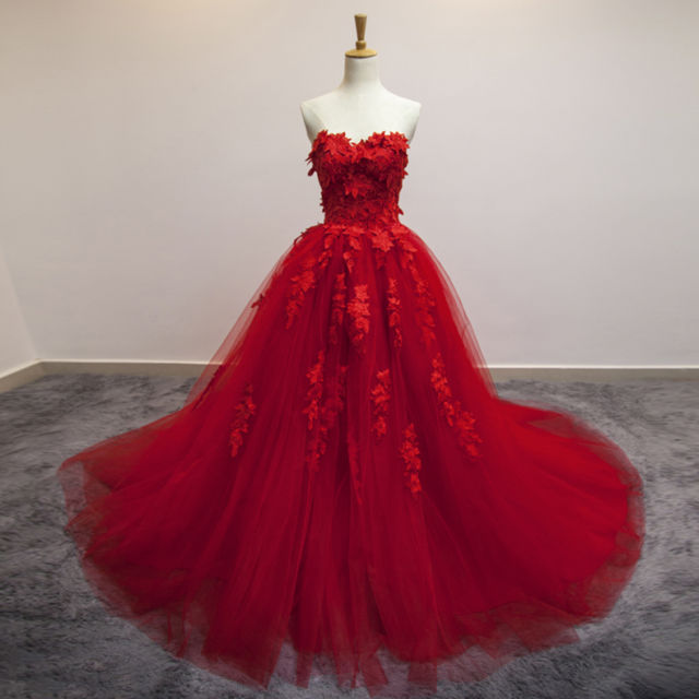 beautiful red princess dress