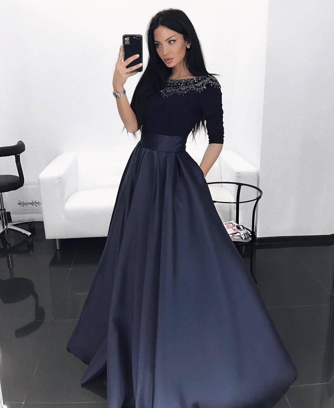 full sleeve formal dress