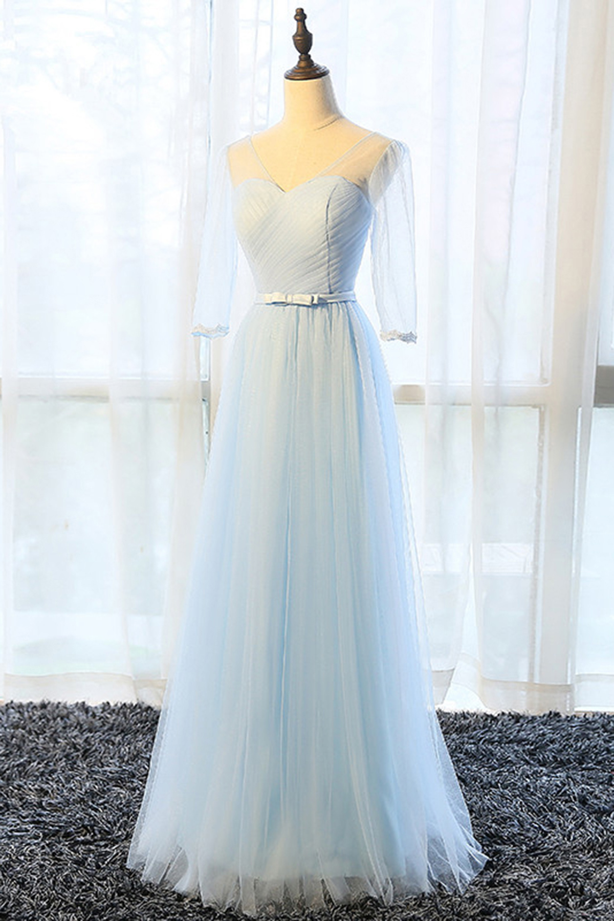 mid sleeve prom dresses
