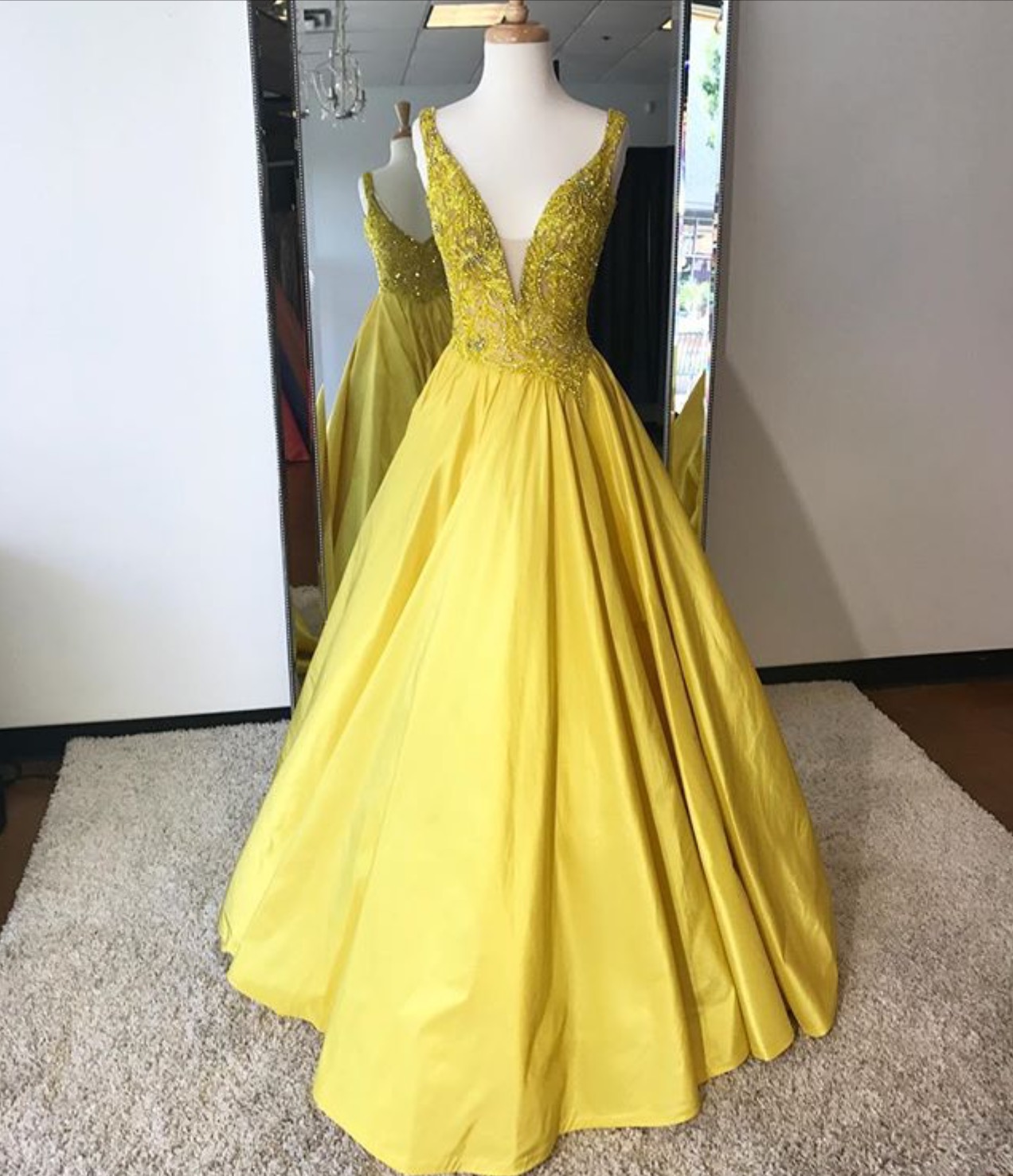 glamorous yellow dress