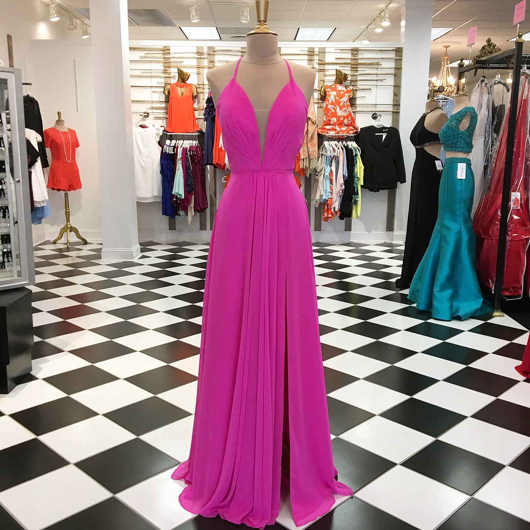 Charming Chiffon Prom Dress, A Line Prom Dresses, Sexy Sleeveless Evening Dress P1312
