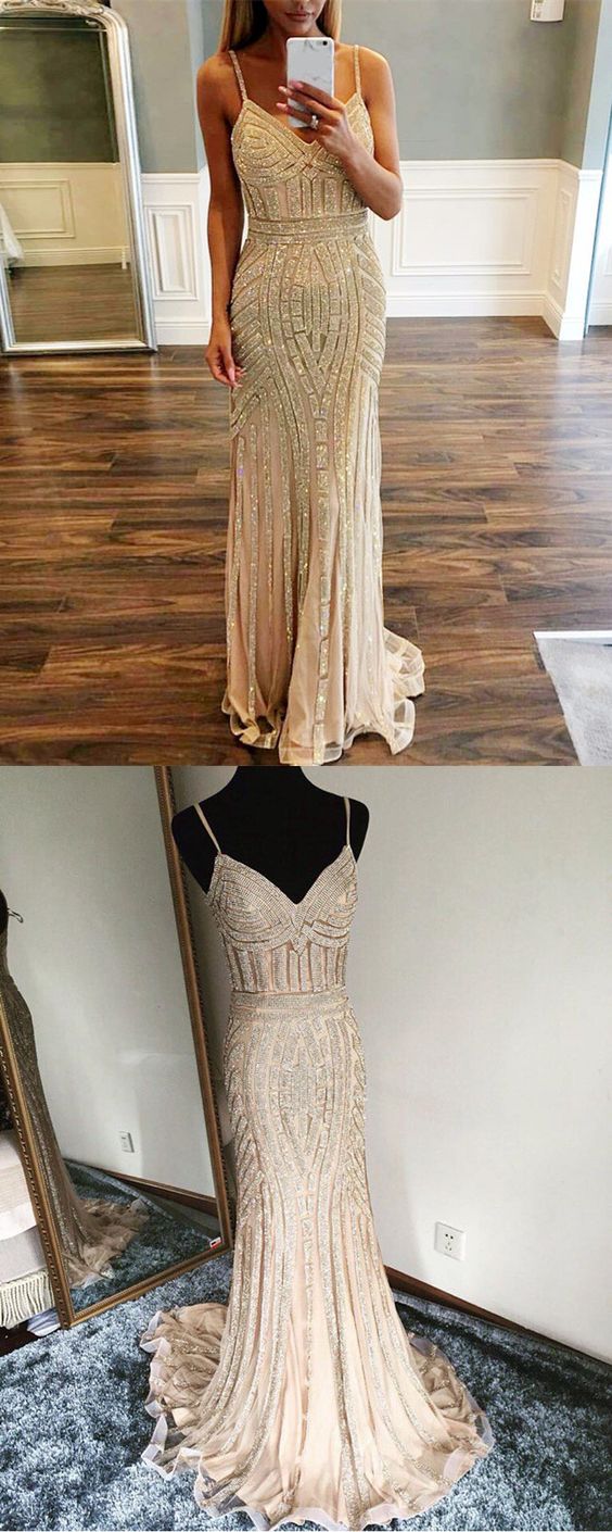 Gold Evening Gown Pageant Dresses
