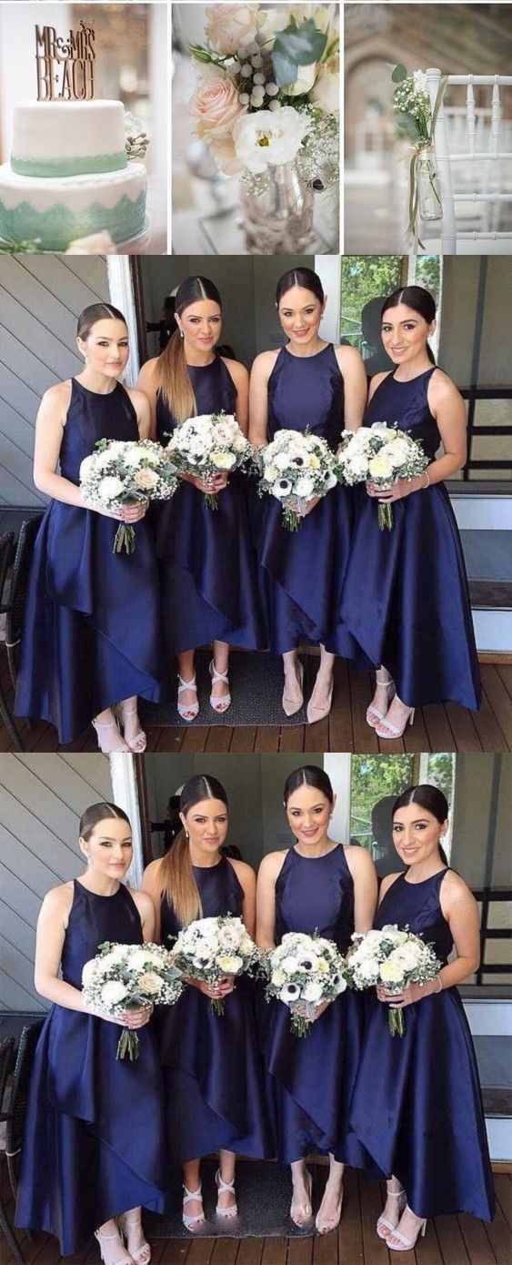 navy blue wedding bridesmaid dresses