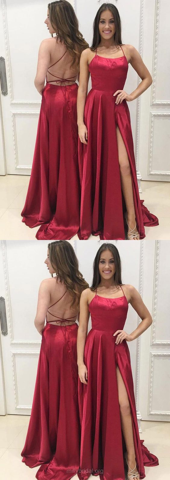 Red String Prom Dress