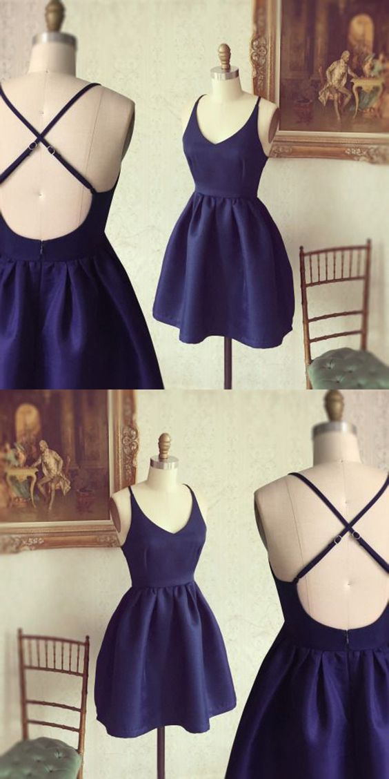 V-neck Criss-Cross Back Spaghetti Straps A-line Dress Marigold