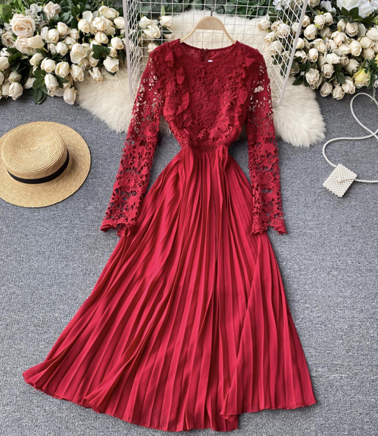 Stylish Long Sleeve Lace Dress on Luulla