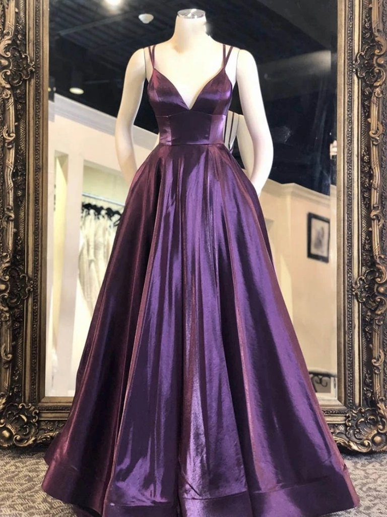 Silk Purple Prom Dresses