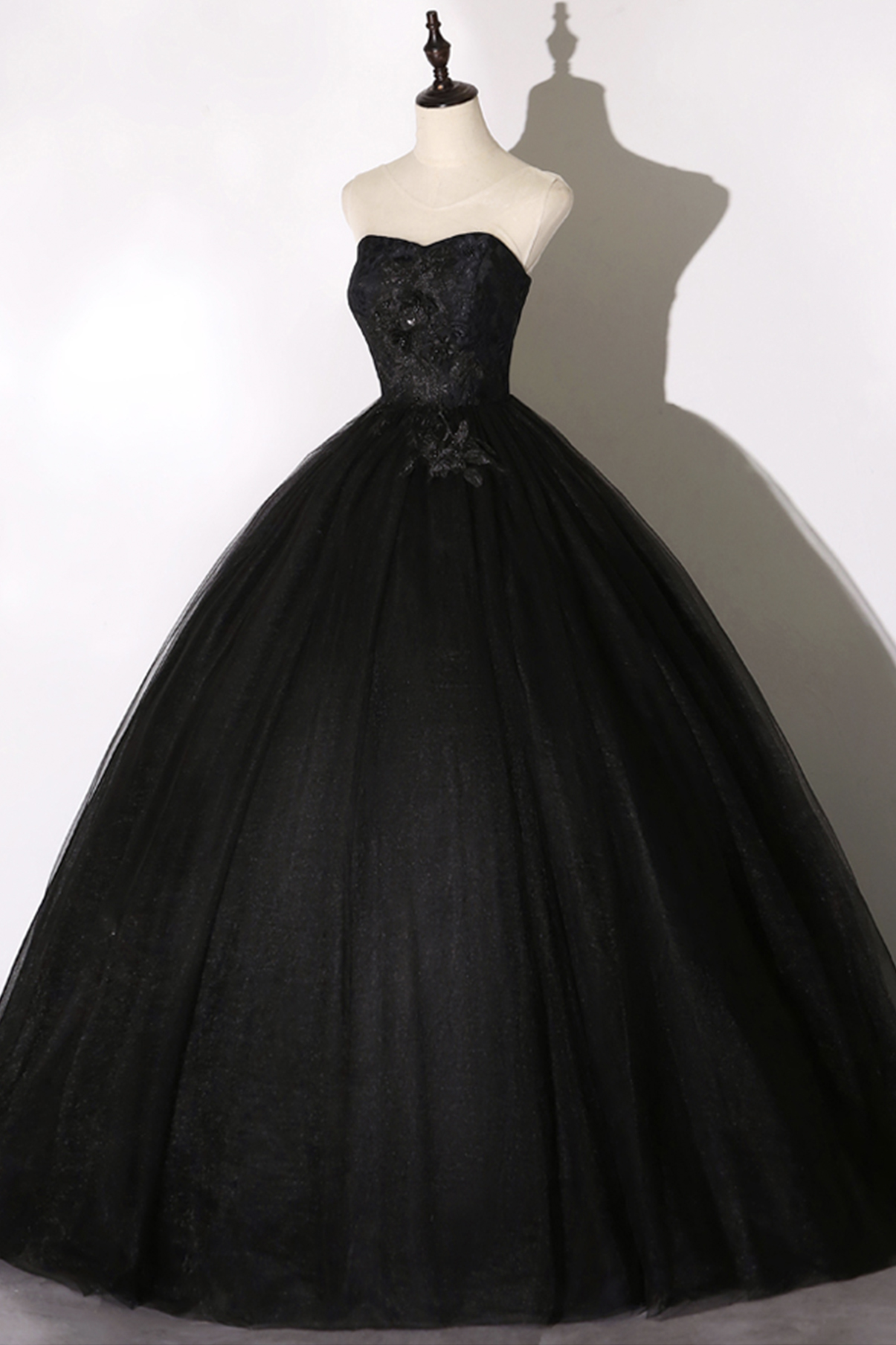 Black Lace Long Ball Gown Dress A Line Formal Dress on Luulla