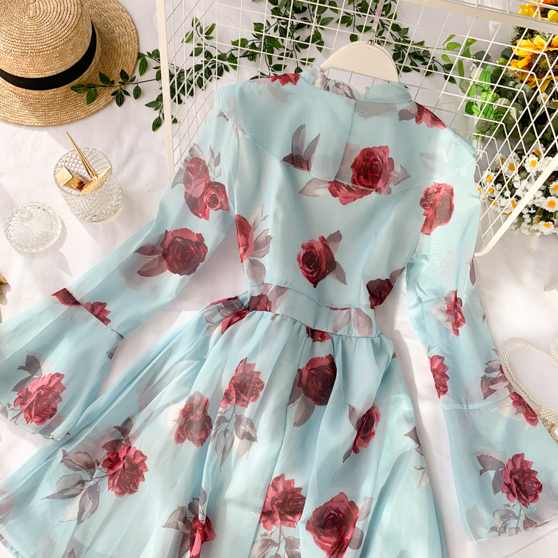 Sweet Long Sleeves Floral Summer Dress on Luulla