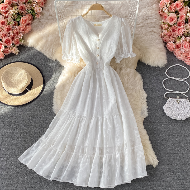 Cute v neck short dress A line fashion dress