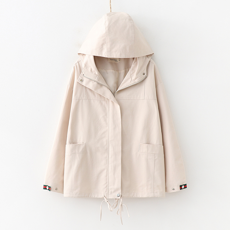 Simple long-sleeved hooded jacket