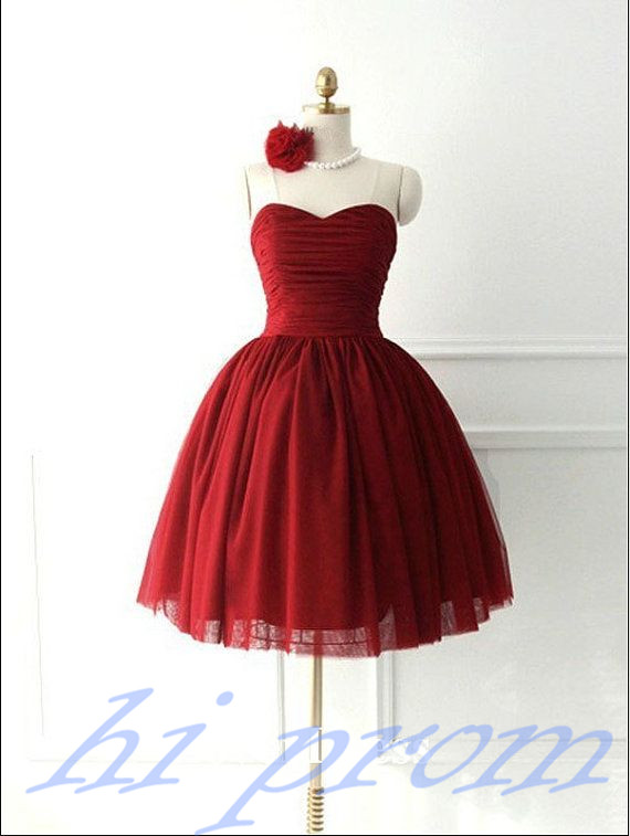 burgundy red prom dress