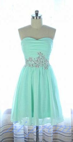 Mint Green Homecoming Dress,chiffon Homecoming Dresses, Homecoming Gowns,strapless Prom Dress,short Prom Dresses,sweet 16 Dress,cute Homecoming