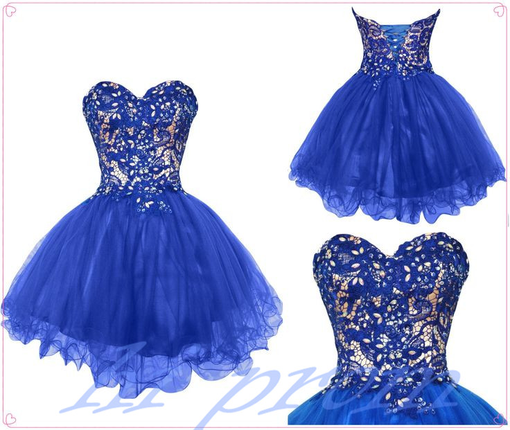 Tulle Homecoming Dress,Lace Homecoming Dress,Royal Blue Homecoming