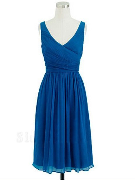 Royal Blue Bridesmaid Dresses Knee Length Bridesmaid Gown Summer