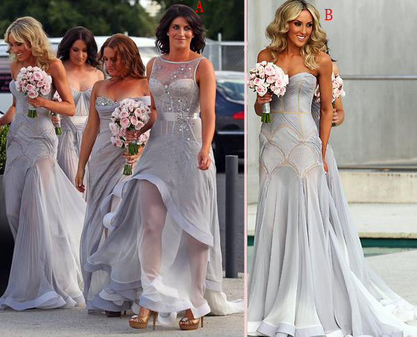 Grey Bridesmaid Gown Gray Prom Dresses Chiffon Simple Grey Bridesmaid Gown Gray Prom Dresses Chiffon Simple Dress Beaded Fall Wedding Gowns High Low