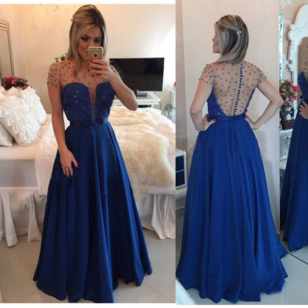 Tulle Prom Dresses,royal Blue Prom Dress,modest Prom Gown,chiffon Prom Gowns,beading Evening Dress,princess Evening Gowns,sparkly Party