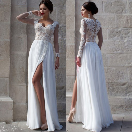 White Wedding Dresses Long Sleeves Gown Lace Gowns White Wedding Dresses Long Sleeves Gown Lace Gowns Bridal Dress