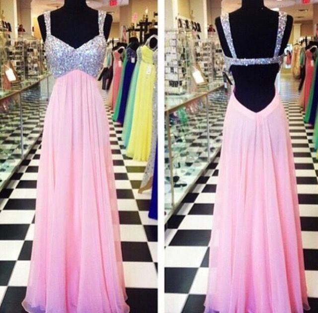 Pink Prom Dresses,sparkly Prom Dress,sparkle Prom Gown,bling Prom Dresses,straps Evening Gowns,2016 Evening Gown,beaded Formal Dress For Teen