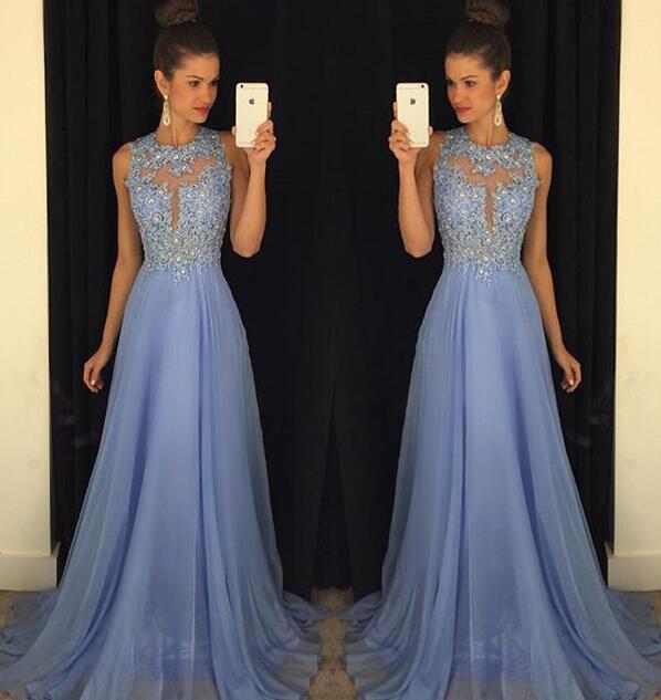 Blue Formal Dress Long Prom Dresses New Arrive Party Dress Evening Dress main image 1
