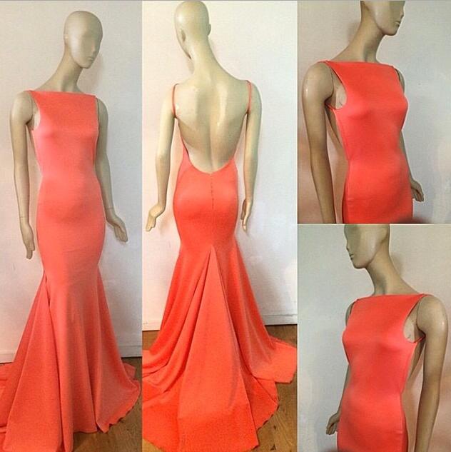 orange evening gown
