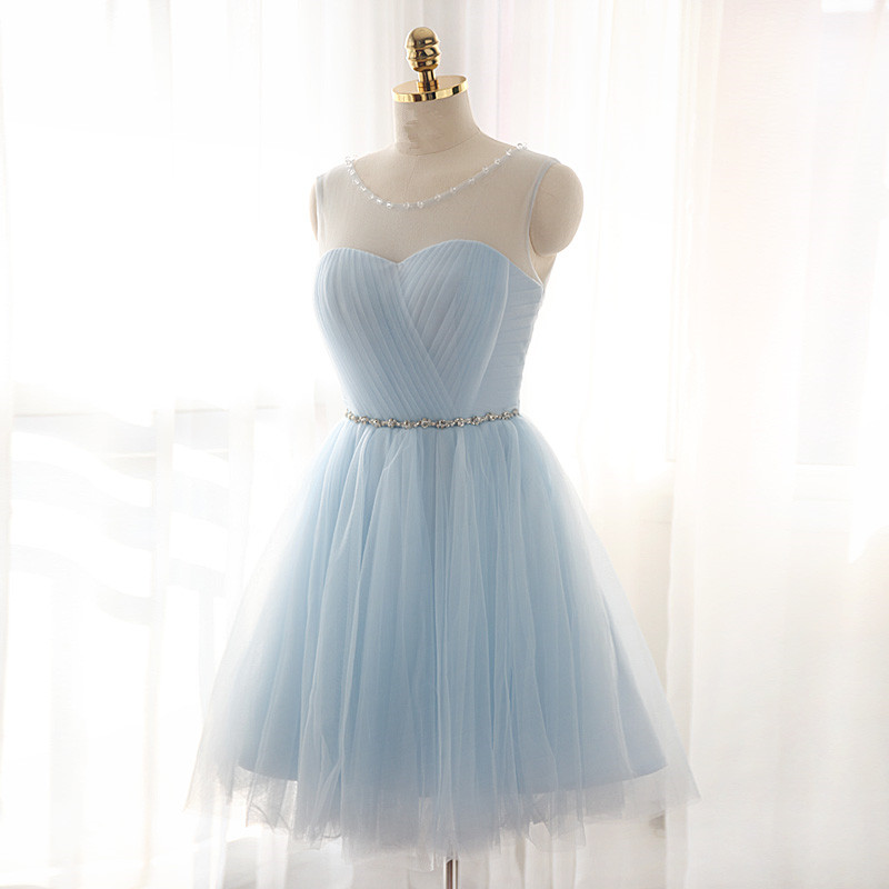 light blue formal dresses short