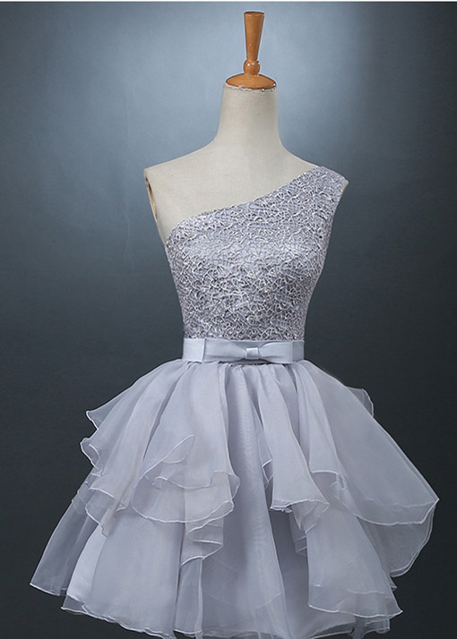 Simple Ball Gown One Shoulder Short Birthday Outfits Homecoming Dress C897 main image 1