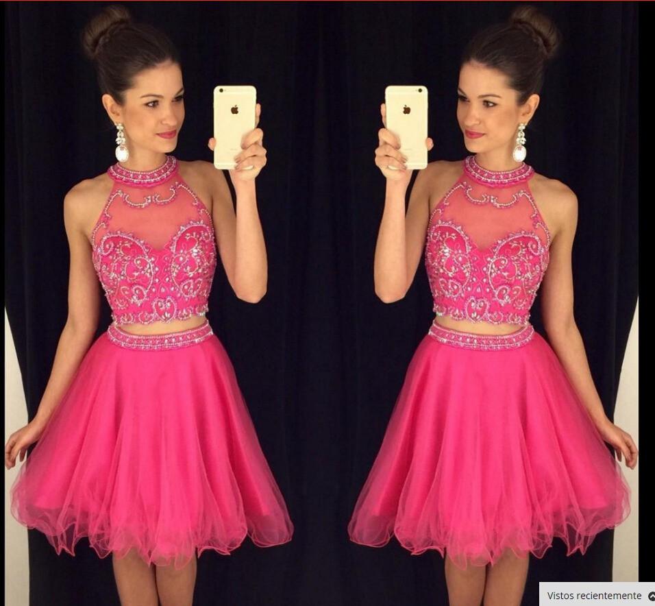 Homecoming Dress,2 Piece Homecoming Dresses,Silver Beading Homecoming Gowns,Short Prom Gown,Pink Sweet 16 Dress,Grey Homecoming Dress,2 pieces Cocktail Dress,Two Pieces Evening Gowns