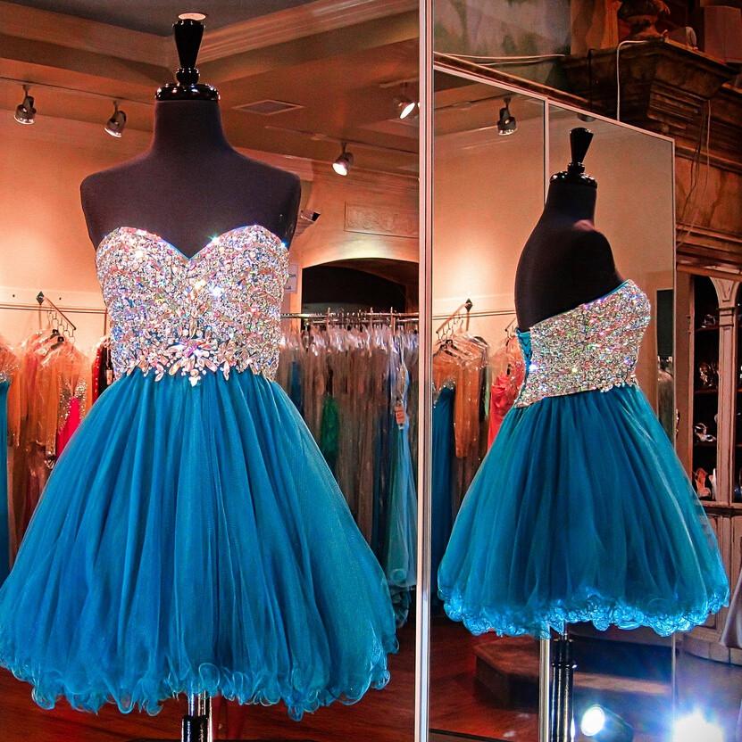 Blue Homecoming Dress,beading Homecoming Dress,tulle Homecoming Dress,cute Short Prom Dress,party Dress,sweet 16 Dresses