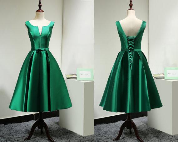 Green Homecoming Dress,Green Homecoming Dresses,Satin Homecoming Dress,Party Dress,Prom Gown, Sweet 16 Dress,Cocktail Gowns,Short Evening Gowns